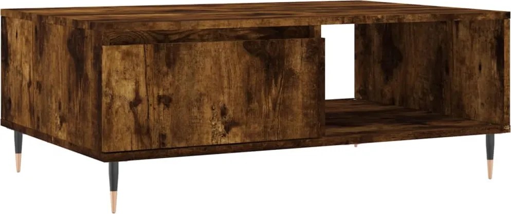 vidaXL füstös tölgy színű fatermék dohányzóasztal 90 x 60 x 35 cm