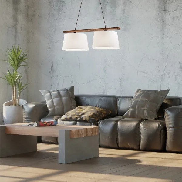 AIDA kábeles csillár 2xE27/60W/230V Ø35 cm tölgy/dió