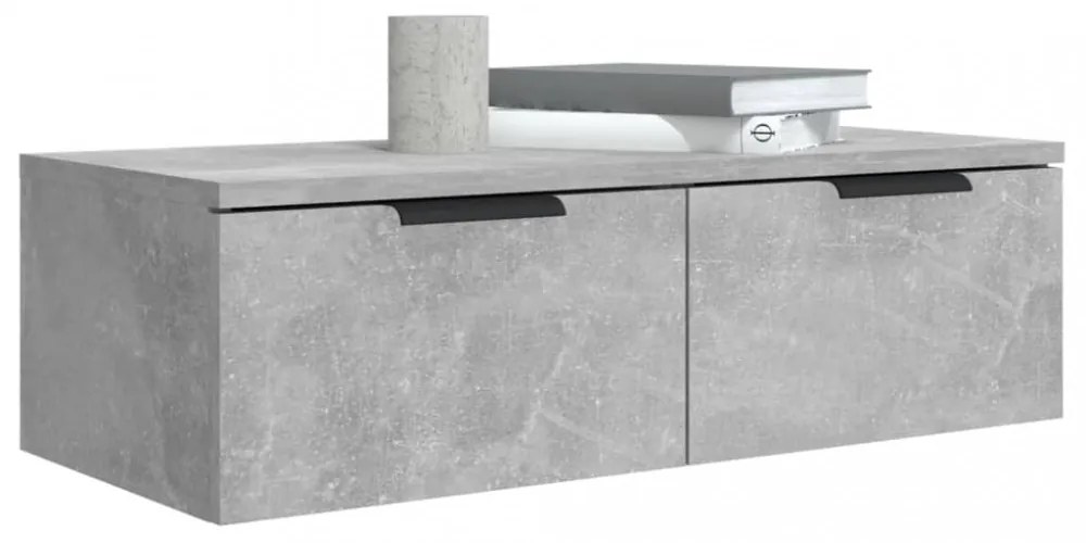 betonszürke szerelt fa faliszekrény 68 x 30 x 20 cm