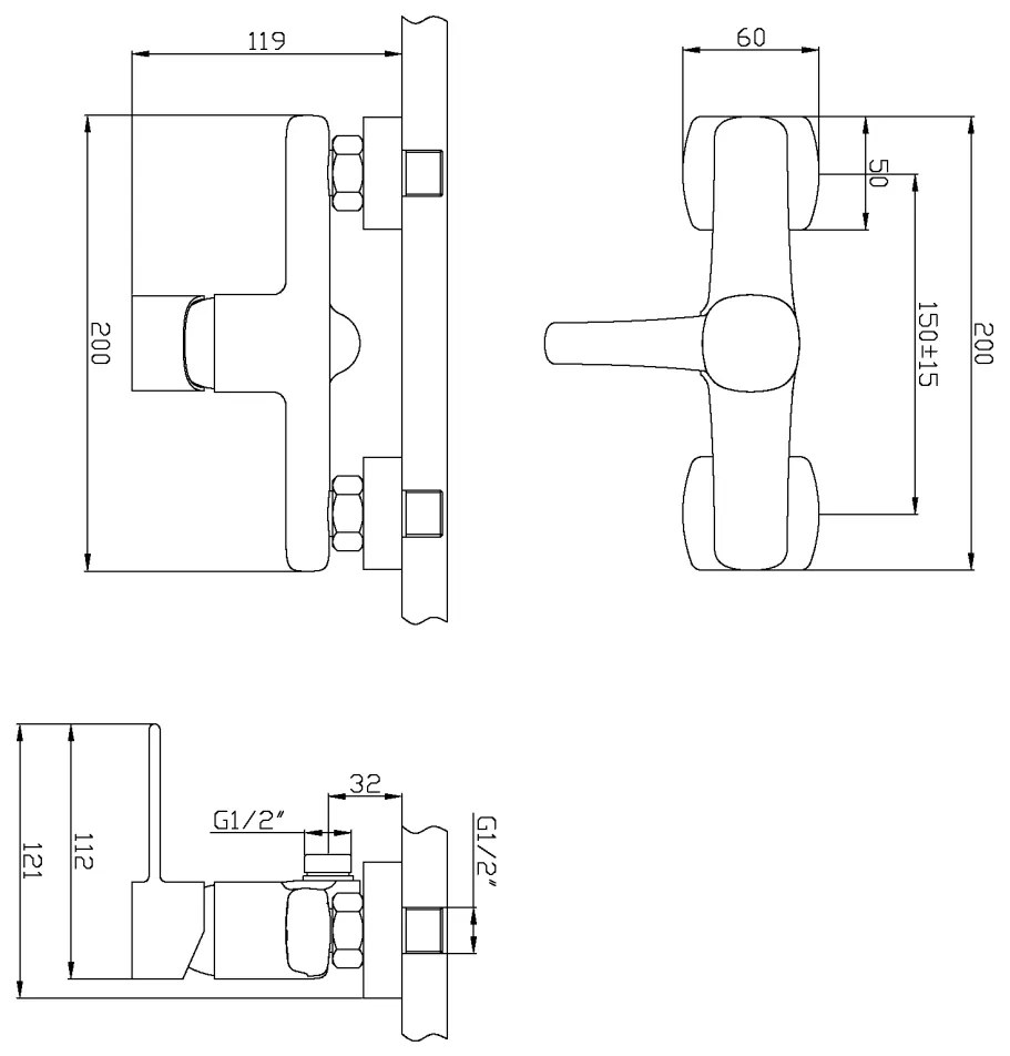 Invena Trend, zuhanycsap kézi pontos zuhanykészlettel, rézmatt, INV-BN-02-014-V