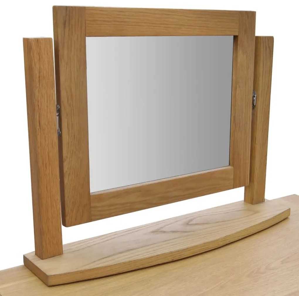 tömör tölgyfa fésülködőasztal zsámollyal