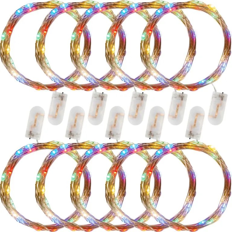 VOLTRONIC® LED lánc 10x 25 LED színes elem