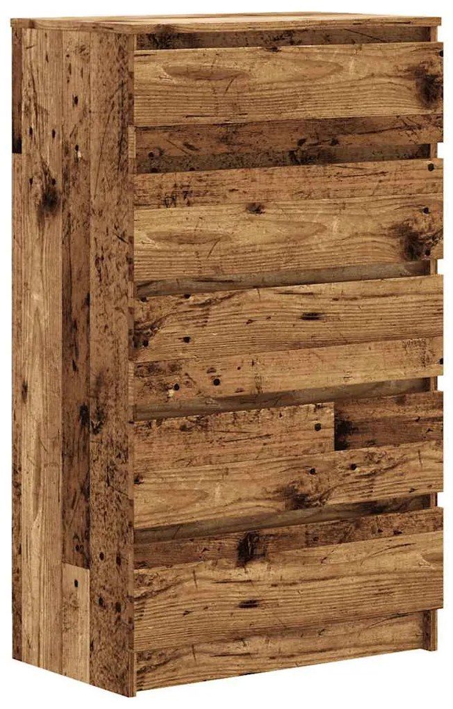 antik fa színű szerelt fa fiókos szekrény 60 x 36 x 103 cm