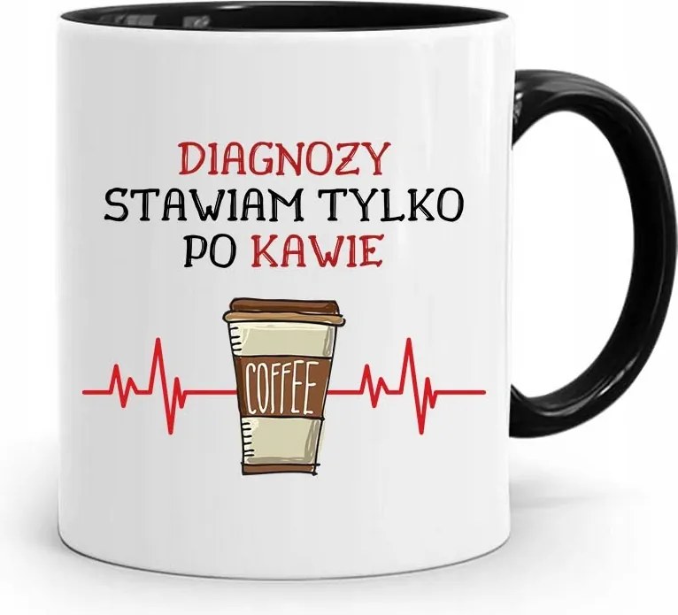 Fekete Bögre Orvosnak Kávé Utáni Diagnózishoz fényképes nyomtatással