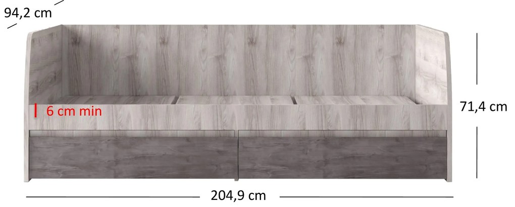 Egyszemélyes ágy 90 cm (heverő) Japon 2 (nairobi gesztenye + onix) (ágyráccsal) (tárolóhellyel). 1116913