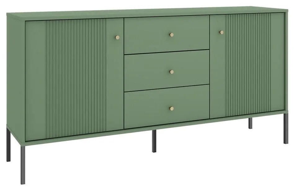 LUE komód, zöld/fekete