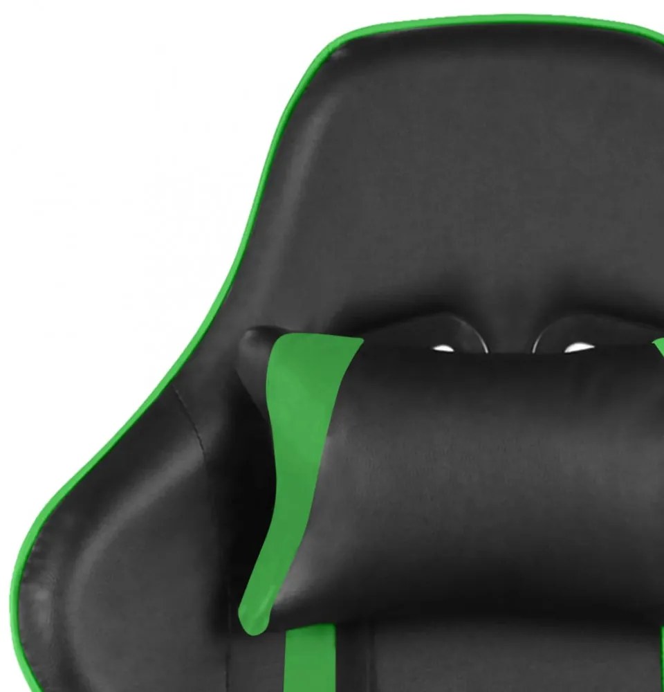 zöld PVC forgó gamer szék