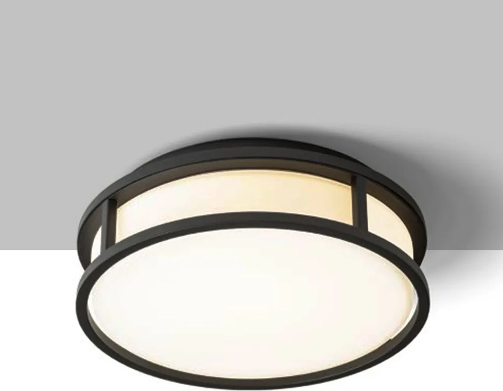 RENDL GRANDE LED 25 stropní opálové sklo/černá 230V LED 12W IP44 3000K