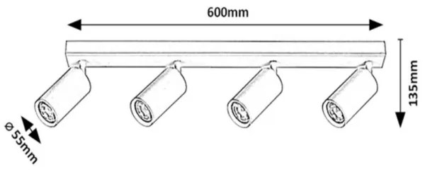 Rabalux 2083 - SOLO stropní bodovka 4xGU10/25W/230V fehér