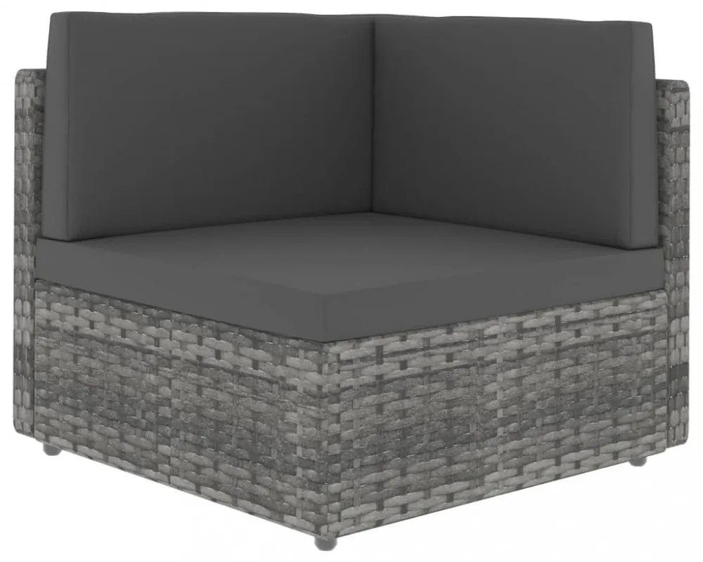 vidaXL 2 személyes szürke elemes polyrattan kanapé