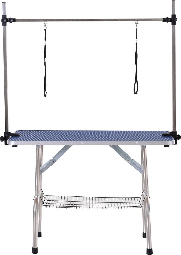 PawHut Kutya Ápoló Asztal Alsó Polcos Kiskedvencek Ápolására Kutya Ápoló Asztal 100kg-ig Kék | Aosom