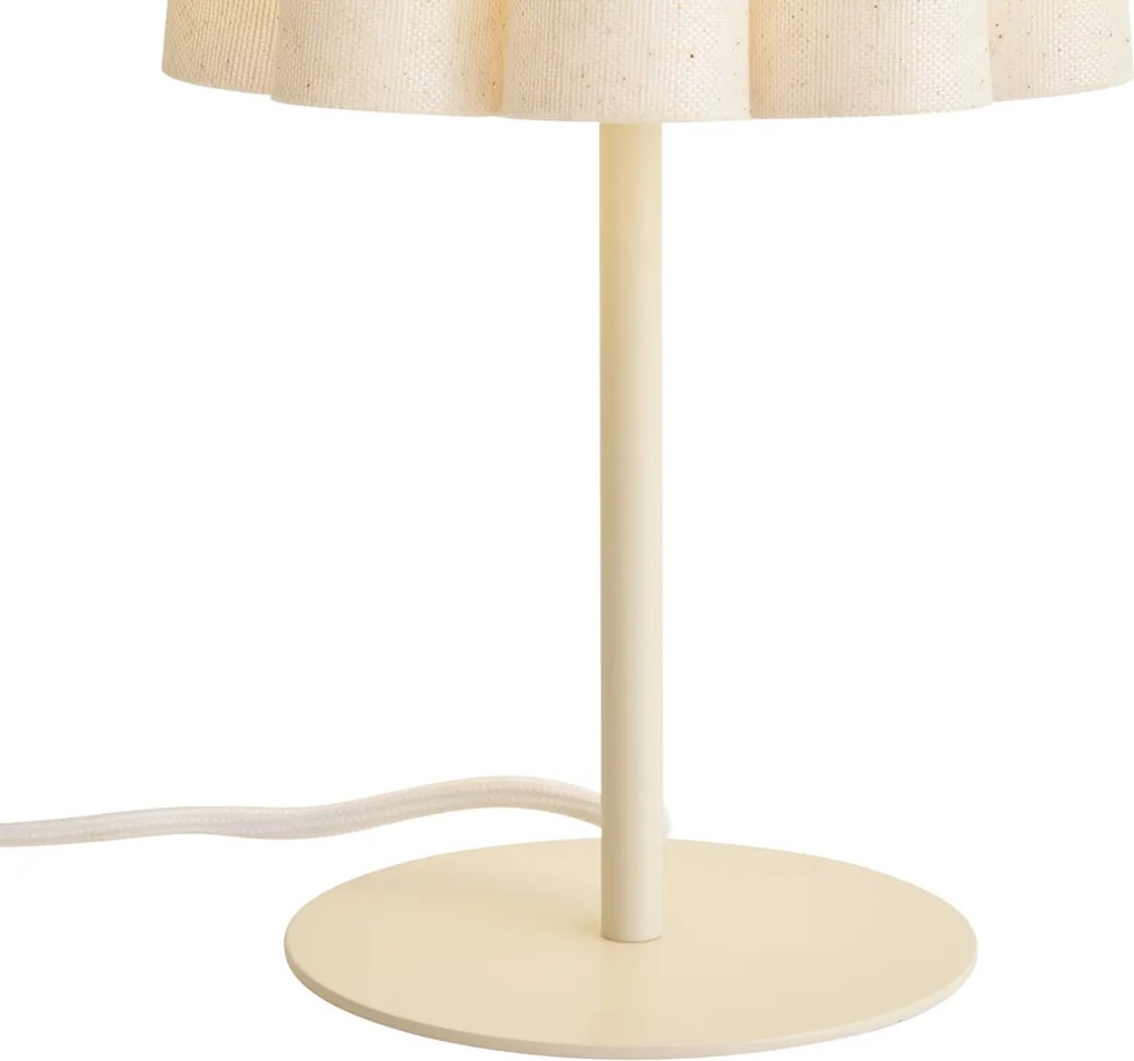 Japandi asztali lámpa bézs szövet búrával 35 cm - Jenni