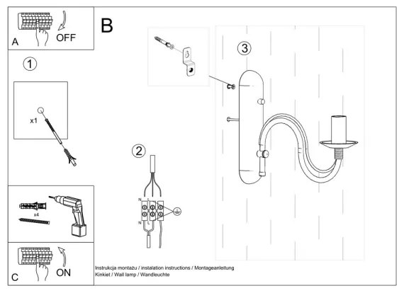 Fali lámpa MINERWA 1xE14/40W/230V fehér