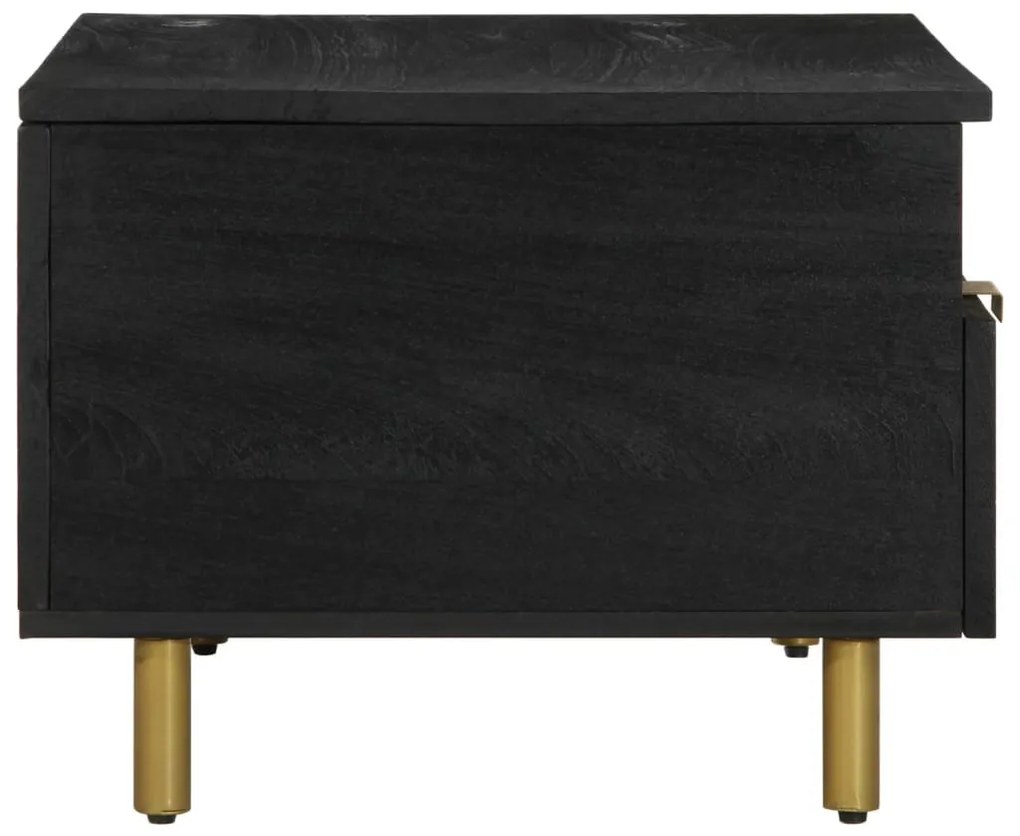 Fekete szerelt fa dohányzóasztal 80 x 54 x 40 cm