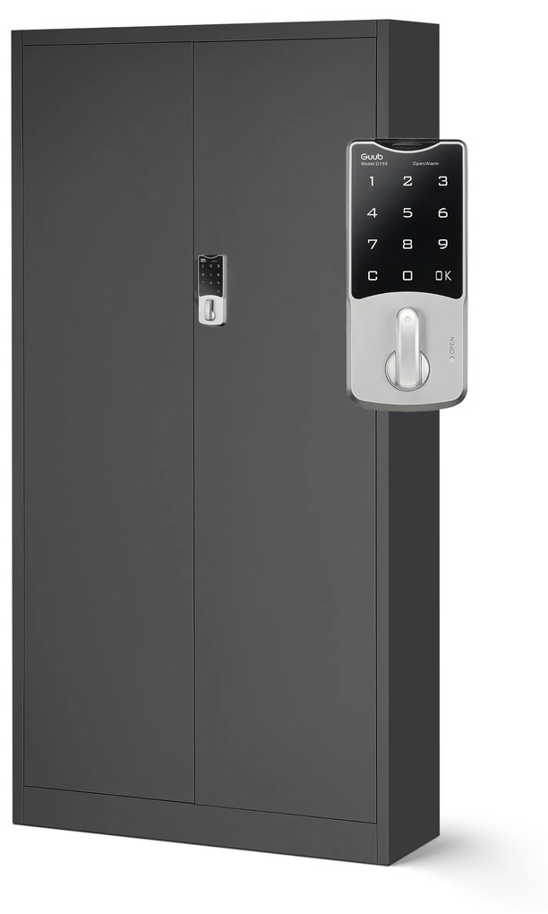 Fém iratszekrény DANIEL, 900 x 1850 x 400 mm, antracit