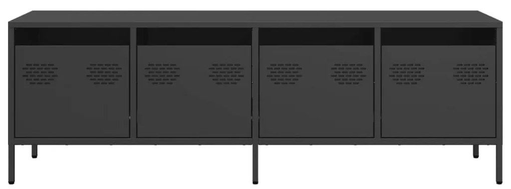 fekete hidegen hengerelt acél TV-szekrény 135 x 39 x 43,5 cm