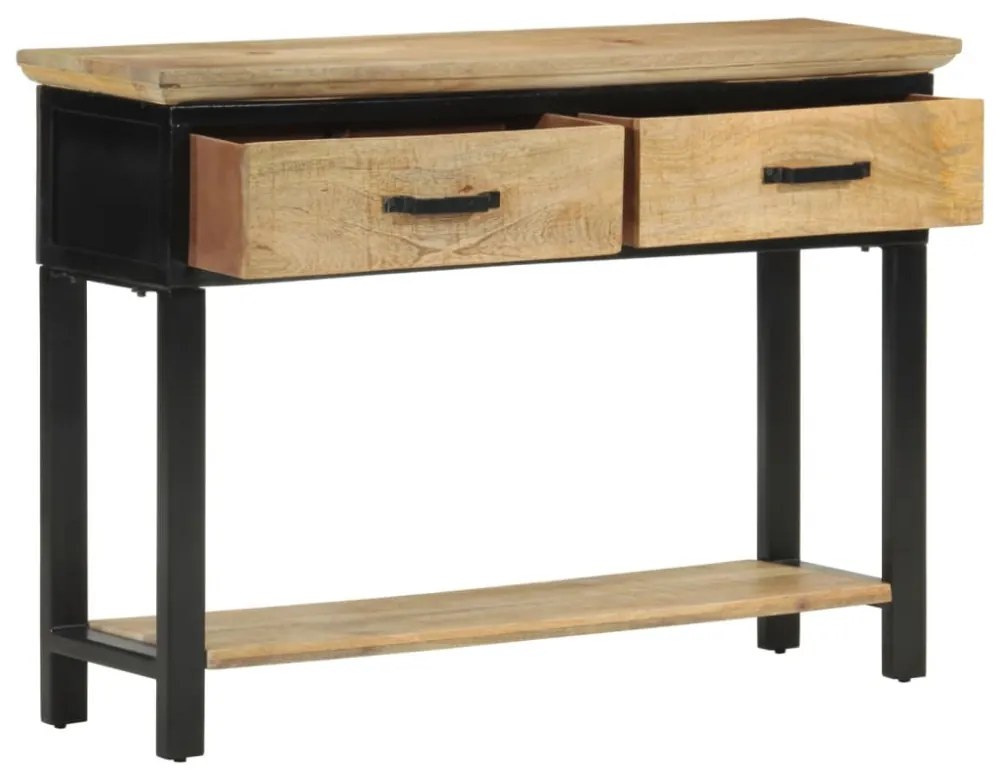 tömör nyers mangófa tálalóasztal 110x30x75 cm