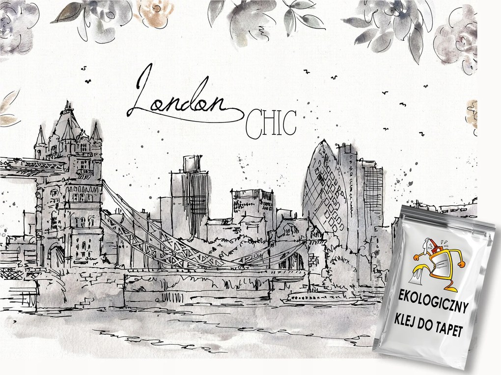 Fotótapéta Flizelina Grafika Város Panoráma London Temze 150x105 ragasztó