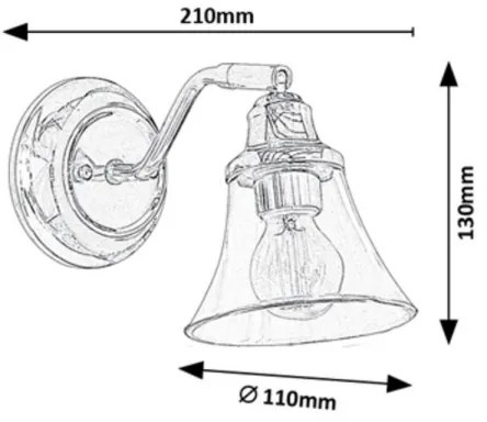 Rabalux 3207 - Fürdőszobai fali lámpa ANTOINE 1xE14/40W/230V IP44