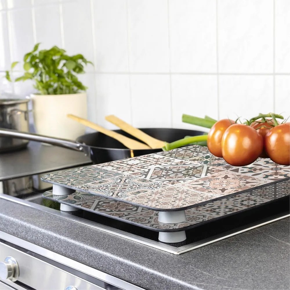 Edzett üveg tűzhely fedőlap szett 2 db-os 30x52 cm Universal Tile – Wenko