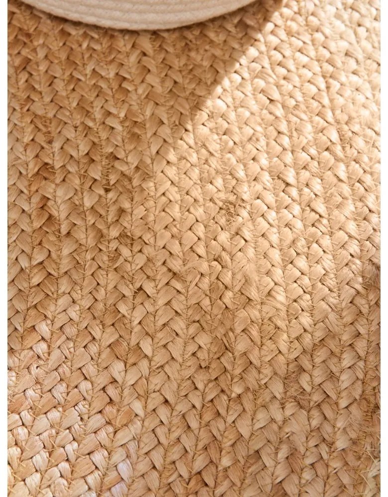 Elefántcsont színű kétoldalas kézi szövésű kerek juta szőnyeg ø 120 cm Jutta Ivory – Hanse Home