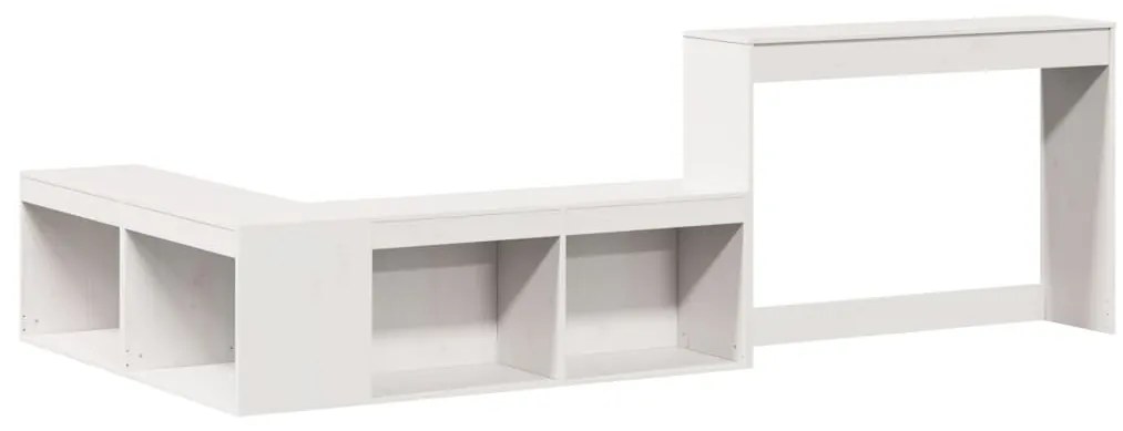 Fehér tömör fenyőfa éjjeliszekrény íróasztallal 232x112x75 cm