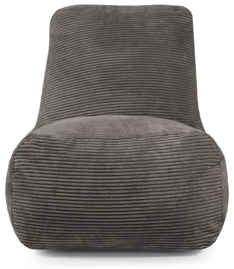 Fekete kordbársony babzsákfotel Tube – SLOWDOWN