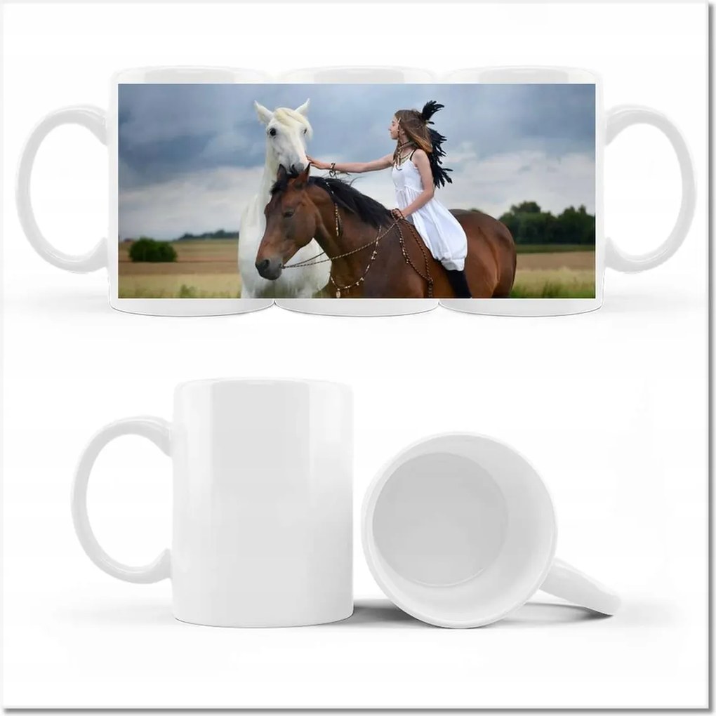 Nyomott mintás bögre Ló Lovak Lovaglás