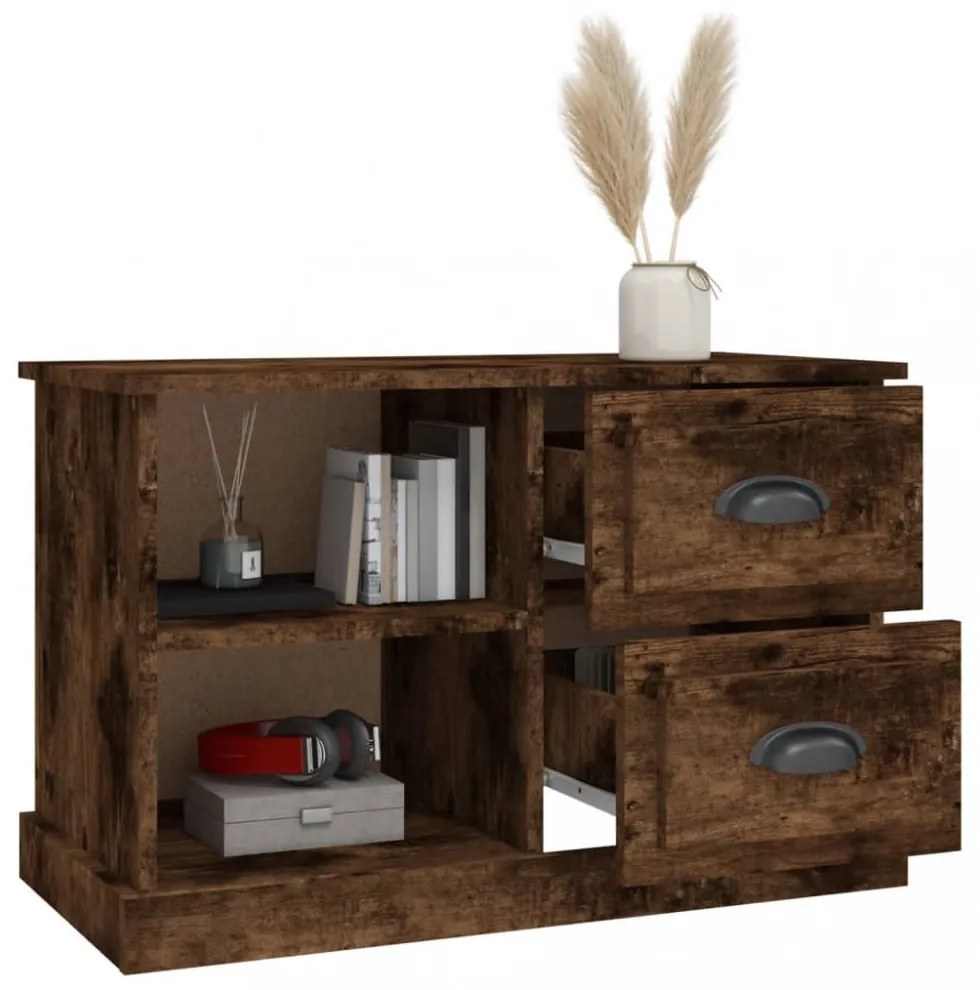 füstös tölgy színű szerelt fa TV-szekrény 73x35,5x47,5 cm