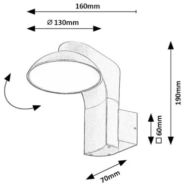 Rabalux 77148 - LED Kültéri fali lámpa WENGEN LED/12W/230V IP54