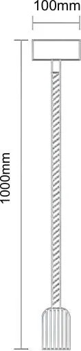 Foglalat E27 / 1,5m / kötél - természetes - BH671-2