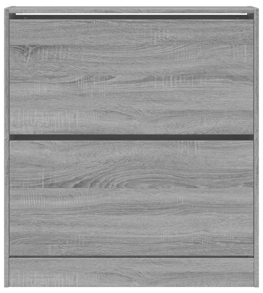 szürke sonoma színű szerelt fa cipőszekrény 80 x 21 x 87,5 cm