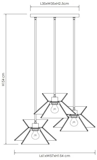 Lucide 10420/03/72 - Csillár zsinóron TASMAN 3xE27/60W/230V bézs