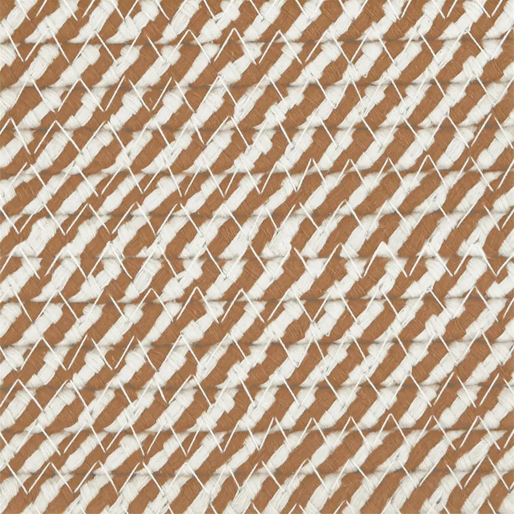 barna-fehér pamut tárolókosár Ø51 x 33 cm