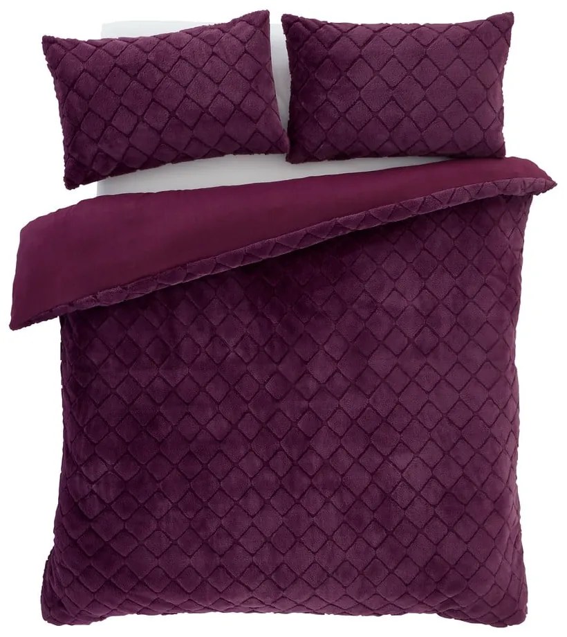 Black Friday - Borvörös kétszemélyes mikroplüss ágyneműhuzat 200x200 cm Cosy Diamond – Catherine Lansfield