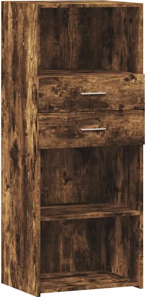 vidaXL füstös tölgy színű szerelt fa magasszekrény 50 x 42,5 x 124 cm