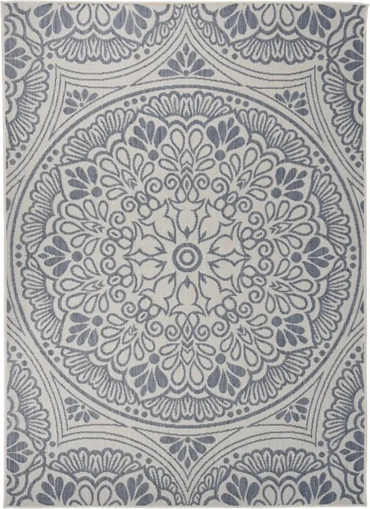 vidaXL kék mintás lapos szövésű kültéri szőnyeg 200 x 280 cm