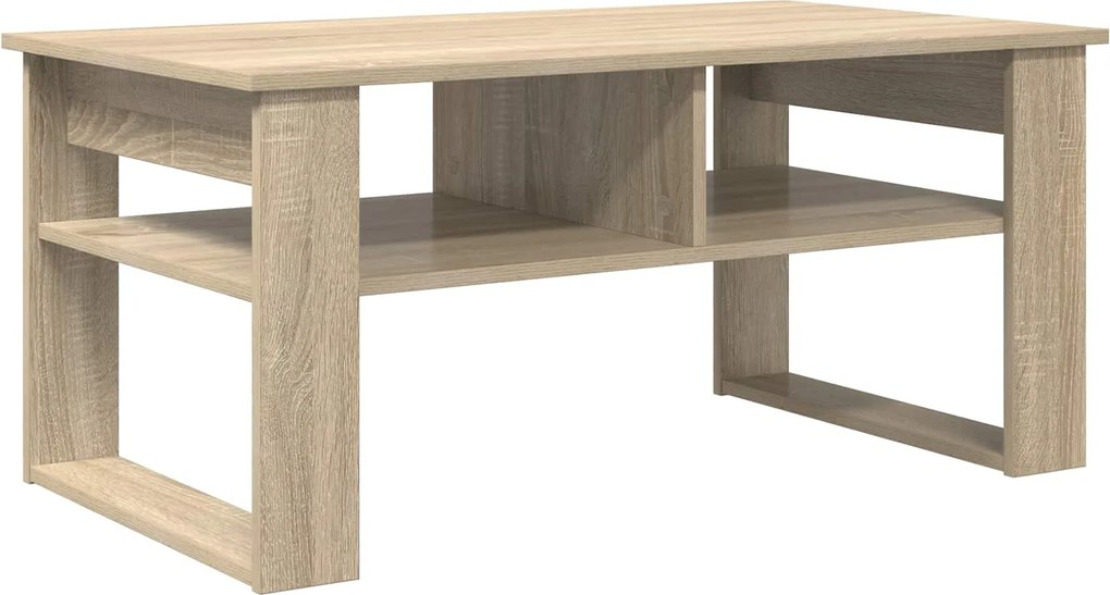 vidaXL Dohányzóasztal tárolóval Sonoma tölgy 96 x 54 x 44 cm Faanyag
