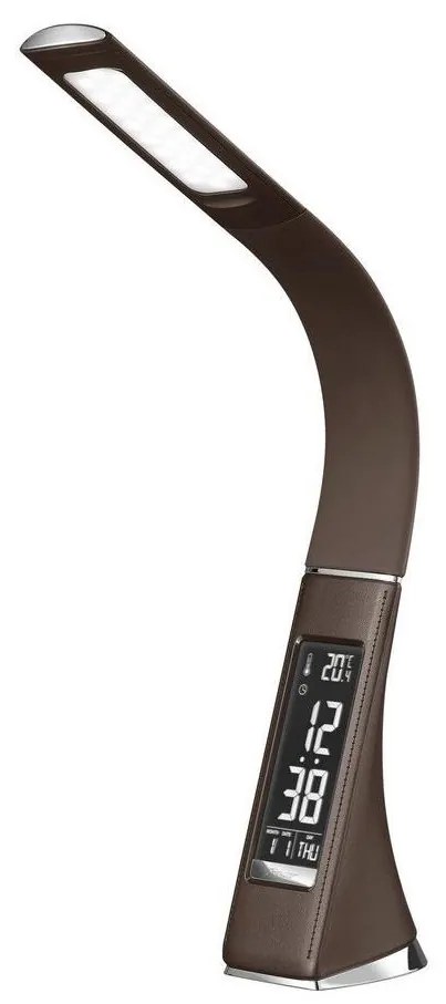 LED Szabályozható asztali lámpa kijelzővel GALA LED/6W/230V barna