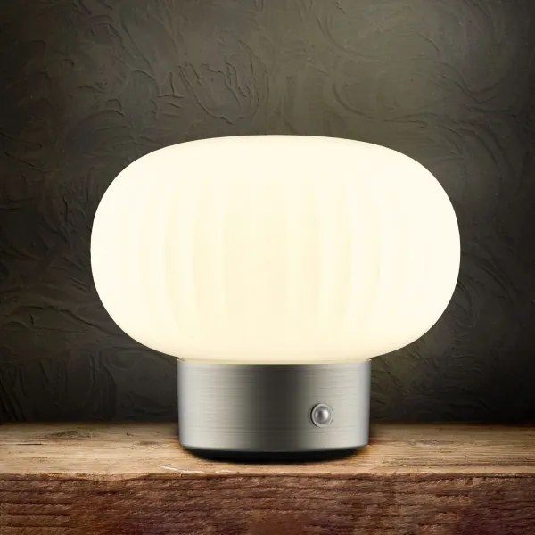 LED Dimmelhető érintős asztali lámpa LATTE LED/1,8W/5V USB 2000 mAh króm/fehér