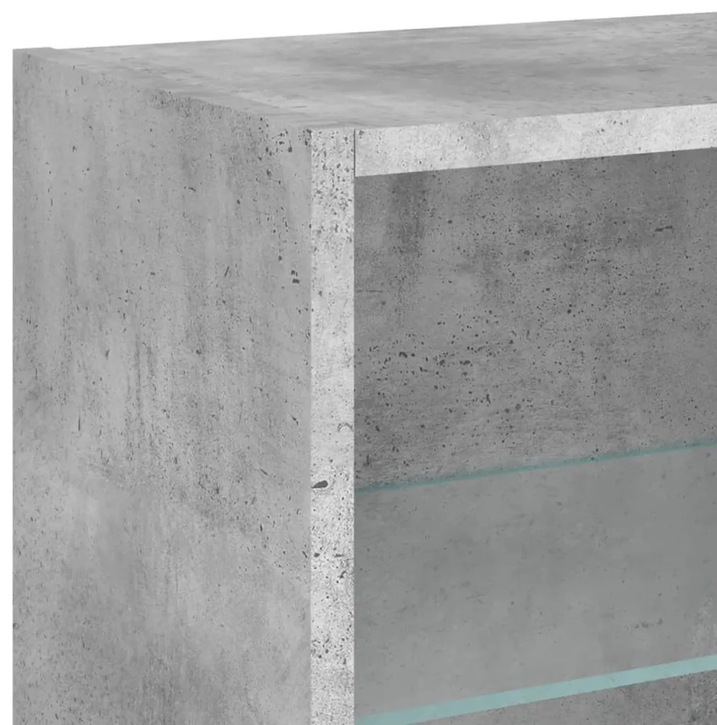 betonszürke falra szerelhető éjjeliszekrény LED lámpákkal