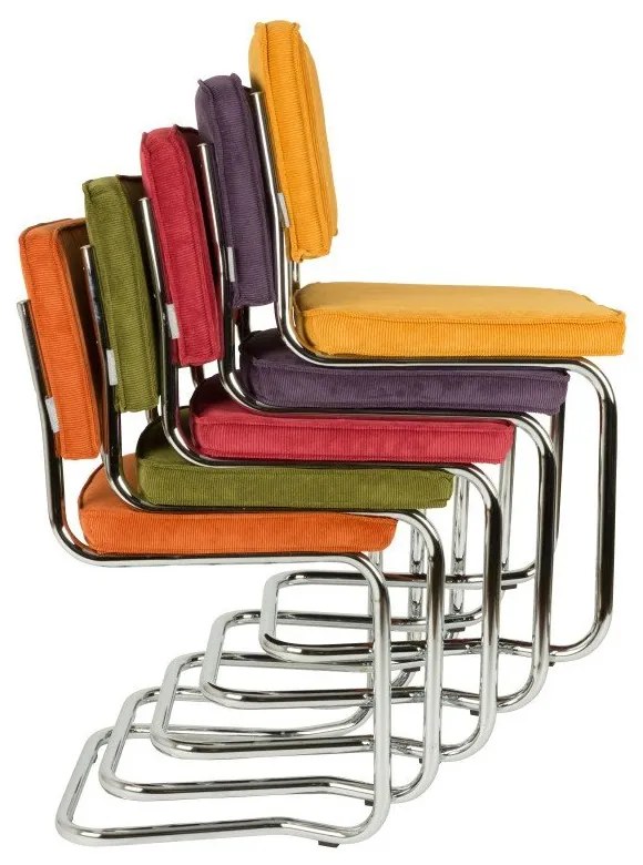 Szürke kárpitozott hinta étkezőszék szett 2 db-os Ridge Kink Rib – Zuiver