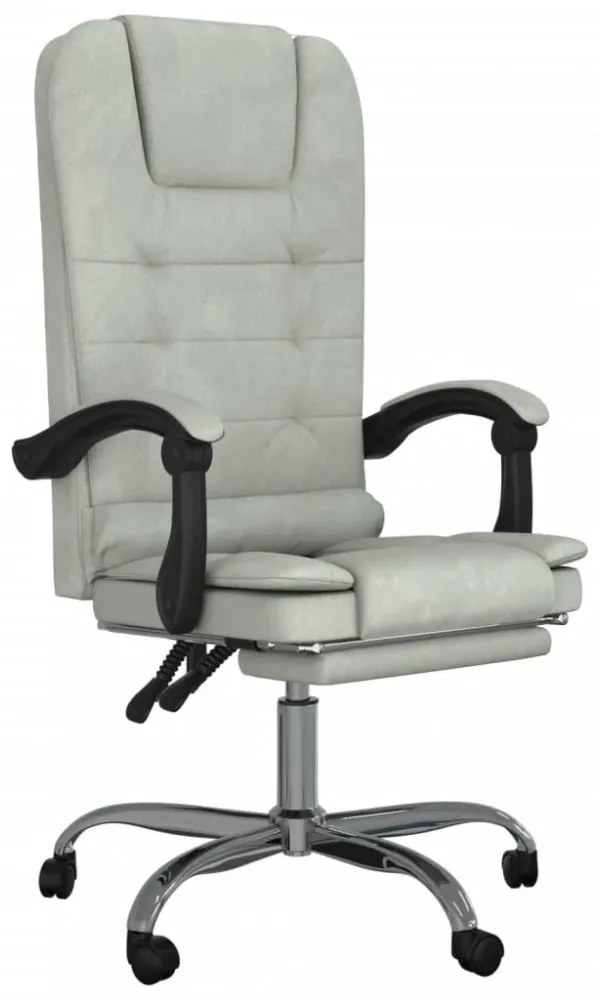 vidaXL viágosszürke bársony dönthető masszírozó irodaszék