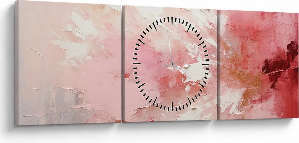 Kép - Rózsaszín absztrakt (órával) (90x30 cm)