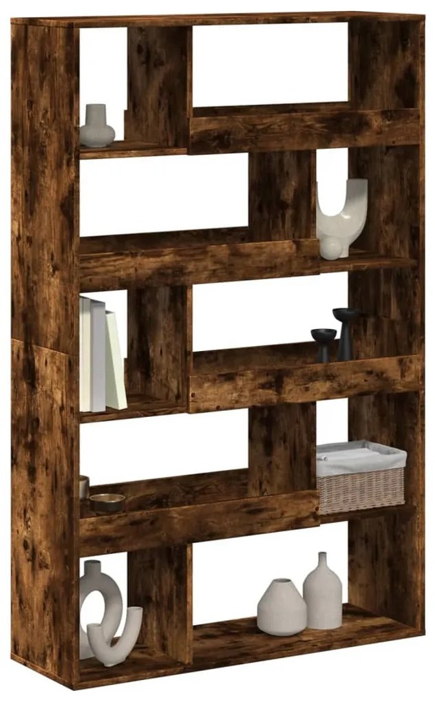 füstös tölgy színű szerelt fa könyvespolc 100 x 33 x 156,5 cm
