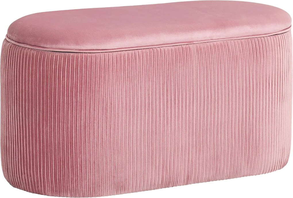 HOMCOM Kárpitozott Pad Tárolóval, Francia Stílusú, Elegáns Rózsaszín, 81 x 40 x 41 cm | Aosom