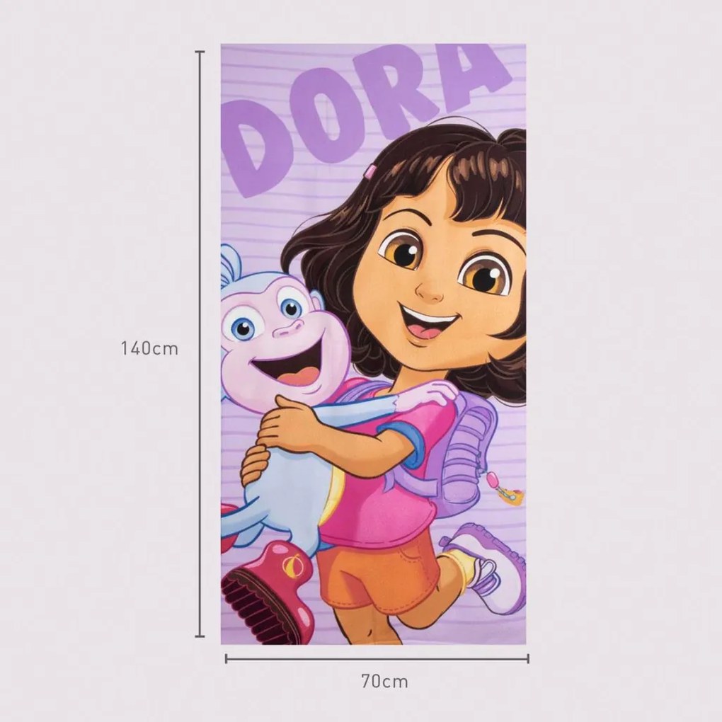 Dóra, a felfedező Happy fürdőlepedő, strand törölköző 70x140cm (Fast Dry)