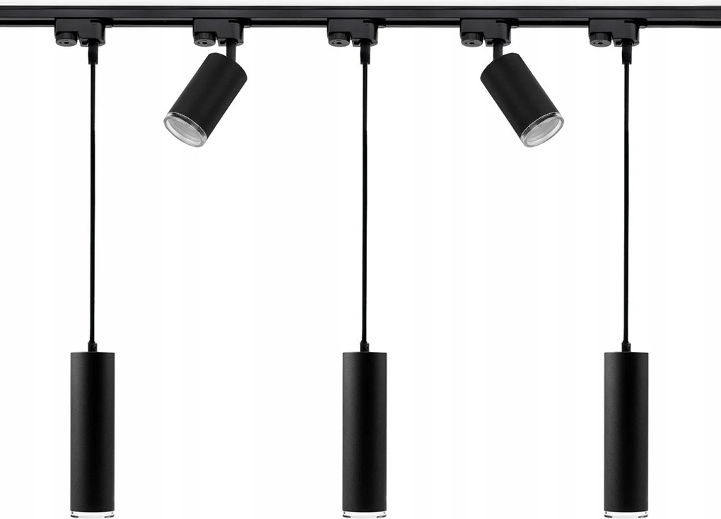 Sínkábel Sín 1m 5x Mennyezeti lámpa Reflektor Zwis GU10 Lámpatest