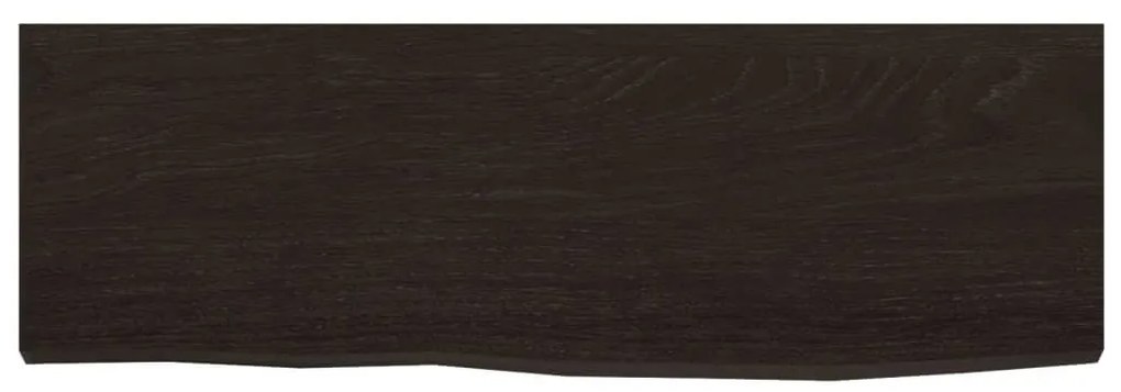 sötétbarna kezelt tömör tölgyfa fali polc 60x20x2 cm