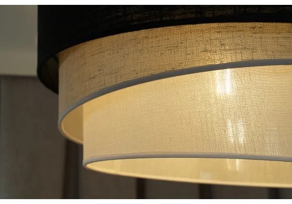 Duolla - Csillár zsinóron TRIO 1xE27/15W/230V átm. 45 cm fekete/szürke/fehér